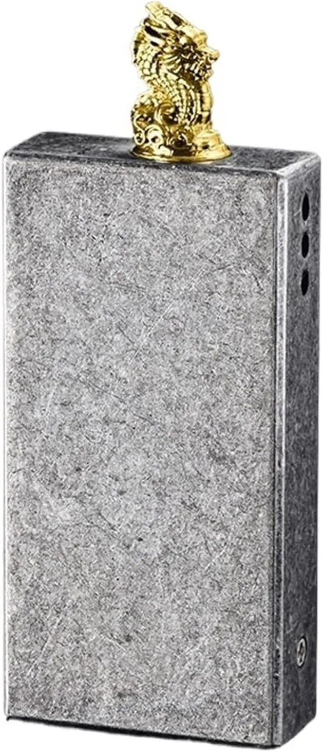 Embossed Waterproof Lighter, Vintage Trench Lighter, Reusable Forever Matches, Suitable for Men's Birthday Gift (Silver)(Silver)