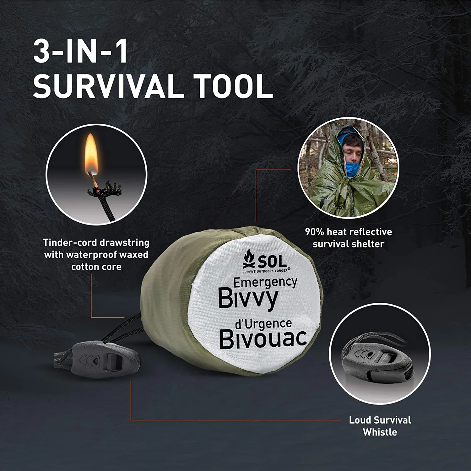 Emergency Bivvy with Rescue Whistle