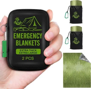Emergency Blankets for Survival, 2-Pack/4-Pack Space Blankets, Gigantic & Extremely Thick Survival Blanket, Suitable for Outdoor Survival, Camping, and Hiking