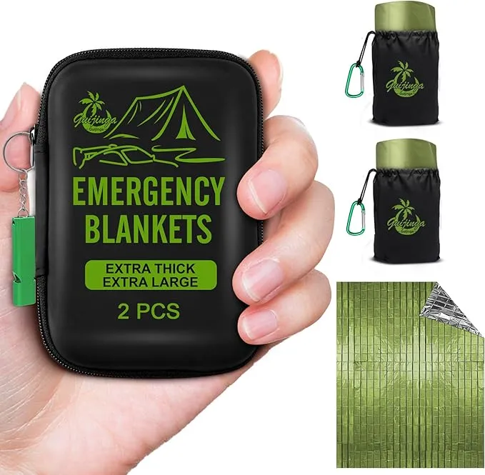 Emergency Blankets for Survival, 2-Pack/4-Pack Space Blankets, Gigantic & Extremely Thick Survival Blanket, Suitable for Outdoor Survival, Camping, and Hiking