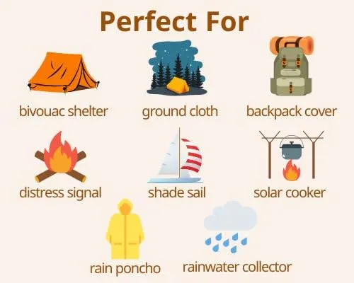 Emergency Mylar Thermal Blankets (10 Pack) Survival Kit Camping Space Blanket - Perfect for Hiking, Outdoors, Marathon Runs or First Aid Set- Bug Out Bag Essential - Keep Heat Insulated