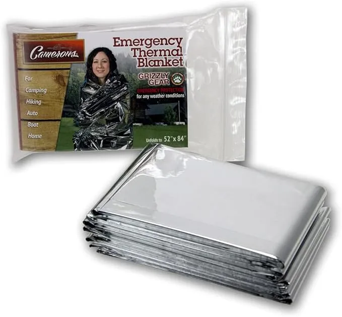 Emergency Mylar Thermal Blankets (10 Pack) Survival Kit Camping Space Blanket - Perfect for Hiking, Outdoors, Marathon Runs or First Aid Set- Bug Out Bag Essential - Keep Heat Insulated