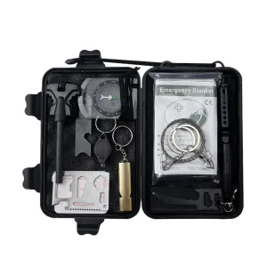 Emergency Set Lamp Firestone Mini-lamp Blanket 10pcs Living Compass Box Survival Outdoor Competitive Emergency Tool Camping Ending soon Tool Survival Kit