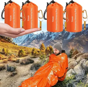 Emergency Sleeping Bags Thermal-Emergency-Blankets Ultralight Space Blankets Survival Waterproof Bivy Sack Multi-Purpose Survival Gear for Hiking, Camping, First Aid Kits, Outdoor Survival Gear