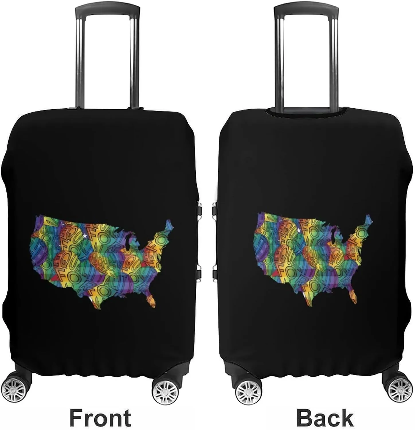 Equality for All U.S.A Map Flag Luggage Protector Suitcase Cover Anti-Scratch Washable Fit 18-32 Inch Travel Luggage