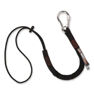 ergodyne® Squids 3105 Tool Lanyard with Aluminum Carabiner   Cinch-Loop, 15 lb Max Working Capacity, 32" to 48" Long, Black