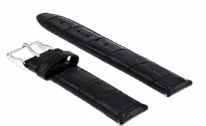 Ewatchparts 18mm Leather Watch Band Strap Compatible With Omega Seamaster Speedmaster Black