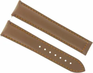 Ewatchparts 18mm Leather Watch Band Strap Compatible With Omega Seamaster Speedmaster Tan/Brown With Orange Stitching #19