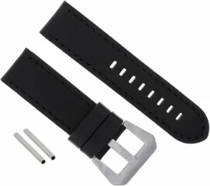 Ewatchparts 20mm Cow Premium Leather Watch Band Strap Smooth Compatible With Panerai Black