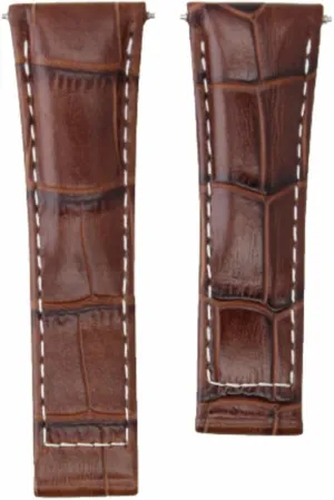 Ewatchparts 20mm Leather Watch Band Strap Compatible With All Rolex Daytona Watch Short, Regular, Long