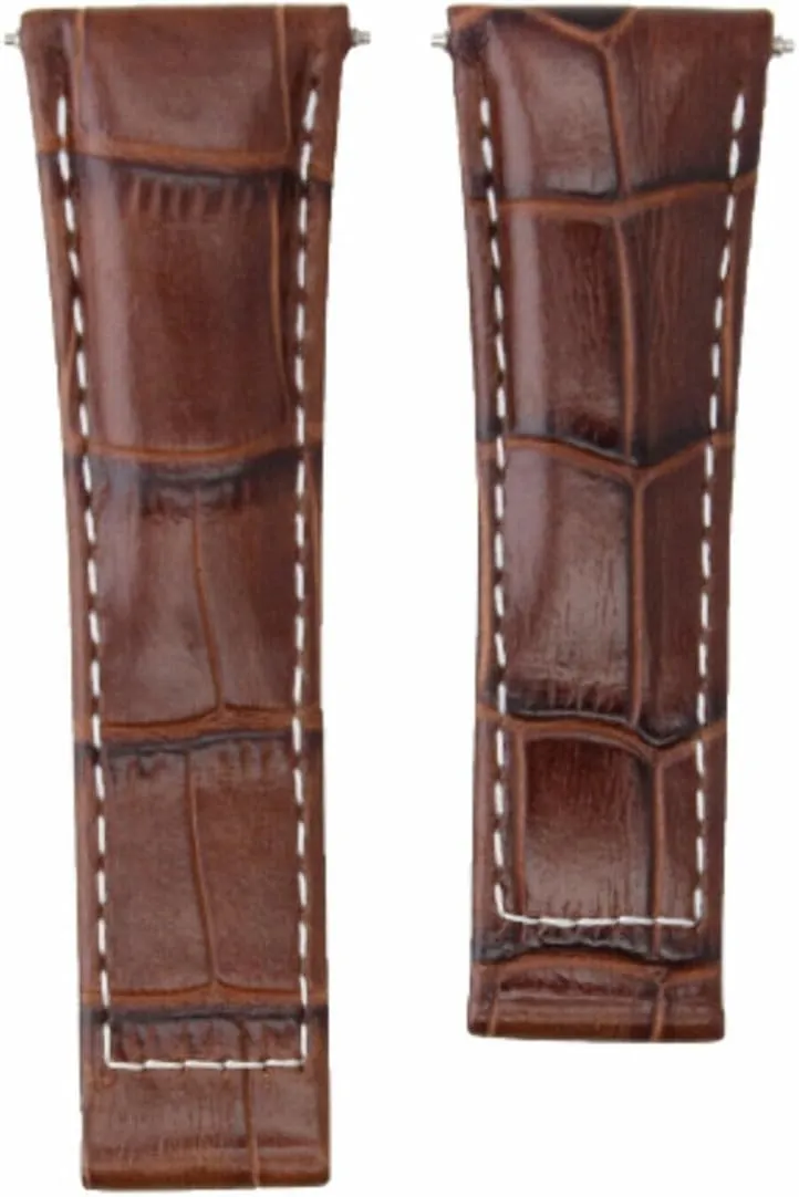 Ewatchparts 20mm Leather Watch Band Strap Compatible With All Rolex Daytona Watch Short, Regular, Long