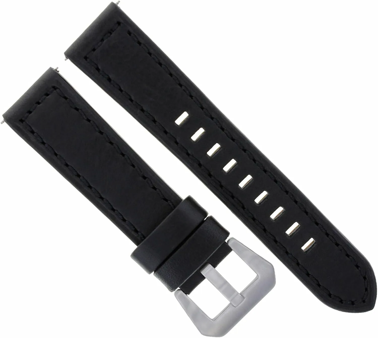 Ewatchparts 20MM LEATHER WATCH BAND STRAP COMPATIBLE WITH PAM 40MM PANERAI MARINA LUMINOR BLACK LONG