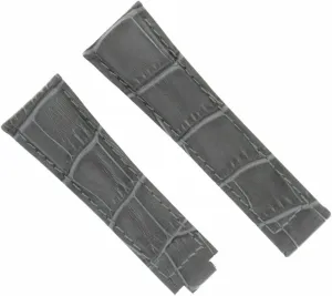 Ewatchparts 20mm Leather Watch Band Strap Compatible With Rolex Daytona 16518 16519 16520 Gray Short