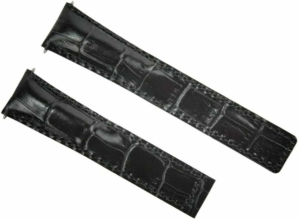 Ewatchparts 21mm Leather Watch Band Strap Compatible With Tag Heuer Aqua Terra CAN1010 CAP2112 WAY2113 Black