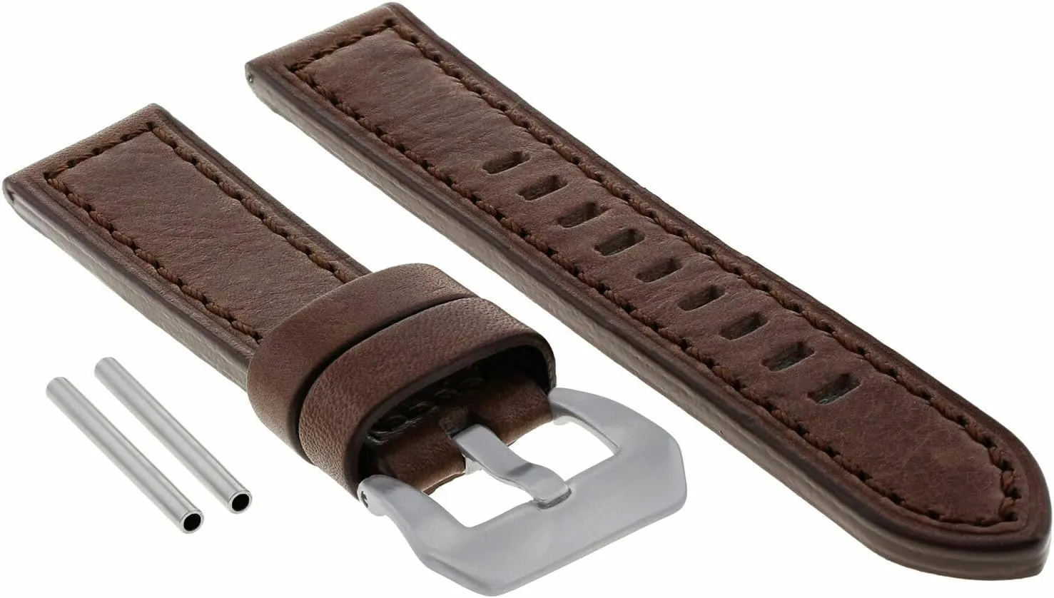 Ewatchparts 22mm Leather Watch Band Strap Compatible With Panerai 111 119 244 159 241 049 120 Dark Brown