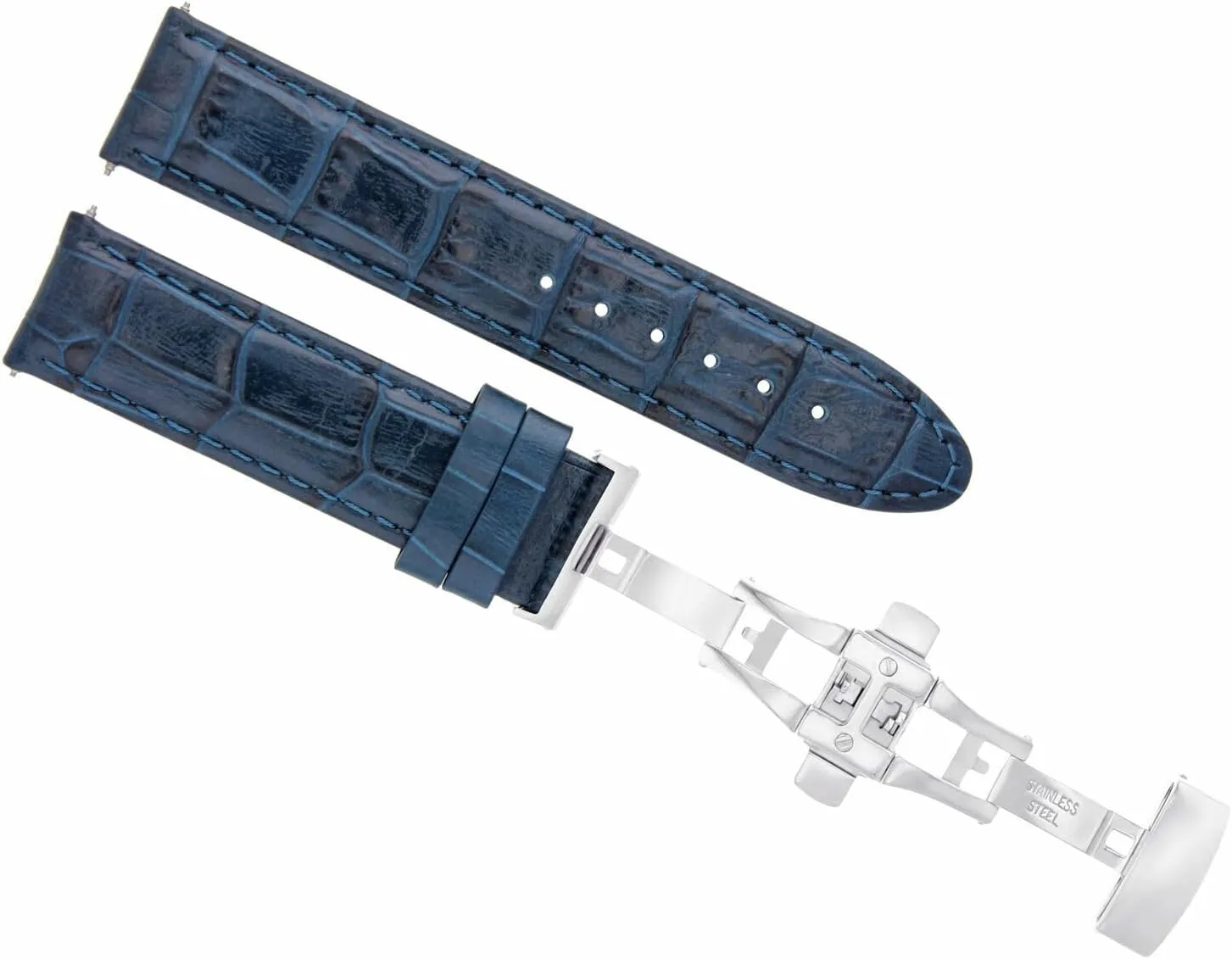 Ewatchparts 22mm Leather Watch Band Strap Pam 0392 Compatible With Panerai Luminor Marina Radiomir 1950 Blue