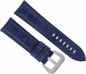 Ewatchparts 24mm Leather Watch Band Strap Compatible With Breitling Navitimer, Chronomat Bentley Blue