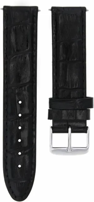 Ewatchparts 24mm Premium Leather Watch Band Strap Compatible With Pam 44mm Panerai Luminor Marina Black