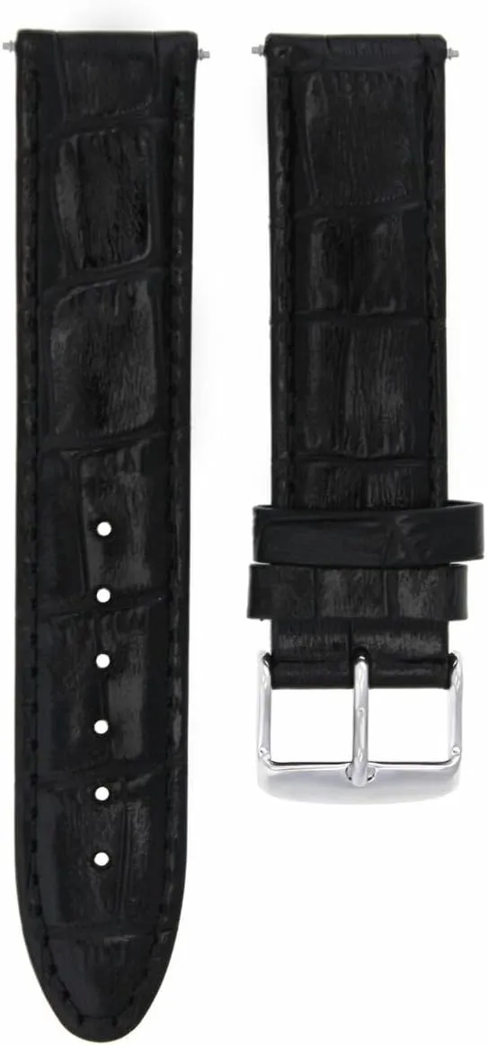 Ewatchparts 24mm Premium Leather Watch Band Strap Compatible With Pam 44mm Panerai Luminor Marina Black