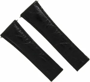 Ewatchparts Leather Watch Band Strap Compatible With Rolex Daytona 116519 116520 116523 Black Regular