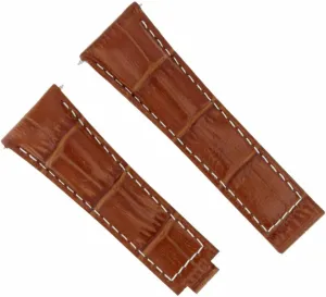 Ewatchparts Leather Watch Band Strap Compatible With Rolex Daytona 16518 16519 16520 116528 Tan With White Stitching Long