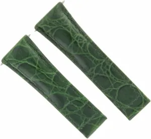 Ewatchparts Leather Watch Band Strap Compatible With Rolex Daytona 16518 16520 116518 116519 Green Short