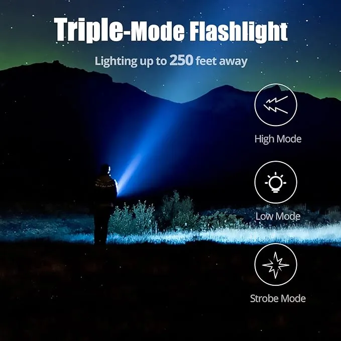 Extremus Blaze 360 Rechargeable Electric Lighters, Dual Arc Lighter, Windproof Plasma Lighter, Waterproof Lighter, Flameless Lighter with Whistle Lanyard for Camping (Black Flashlight)