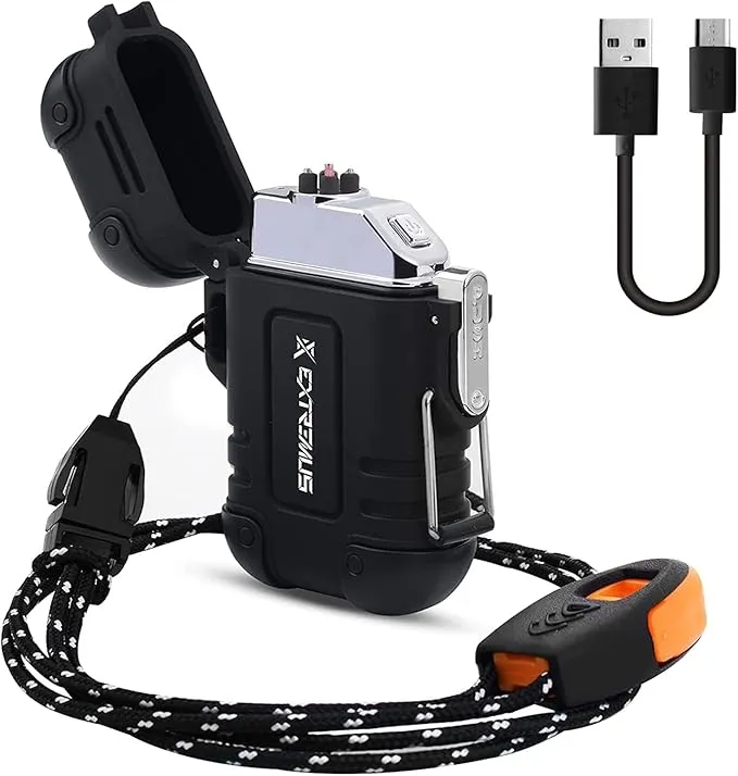 Extremus Blaze 360 USB Rechargeable Electric Arc Plasma Lighters - Waterproof & Windproof for Camping, Hiking, Outdoor Adventures