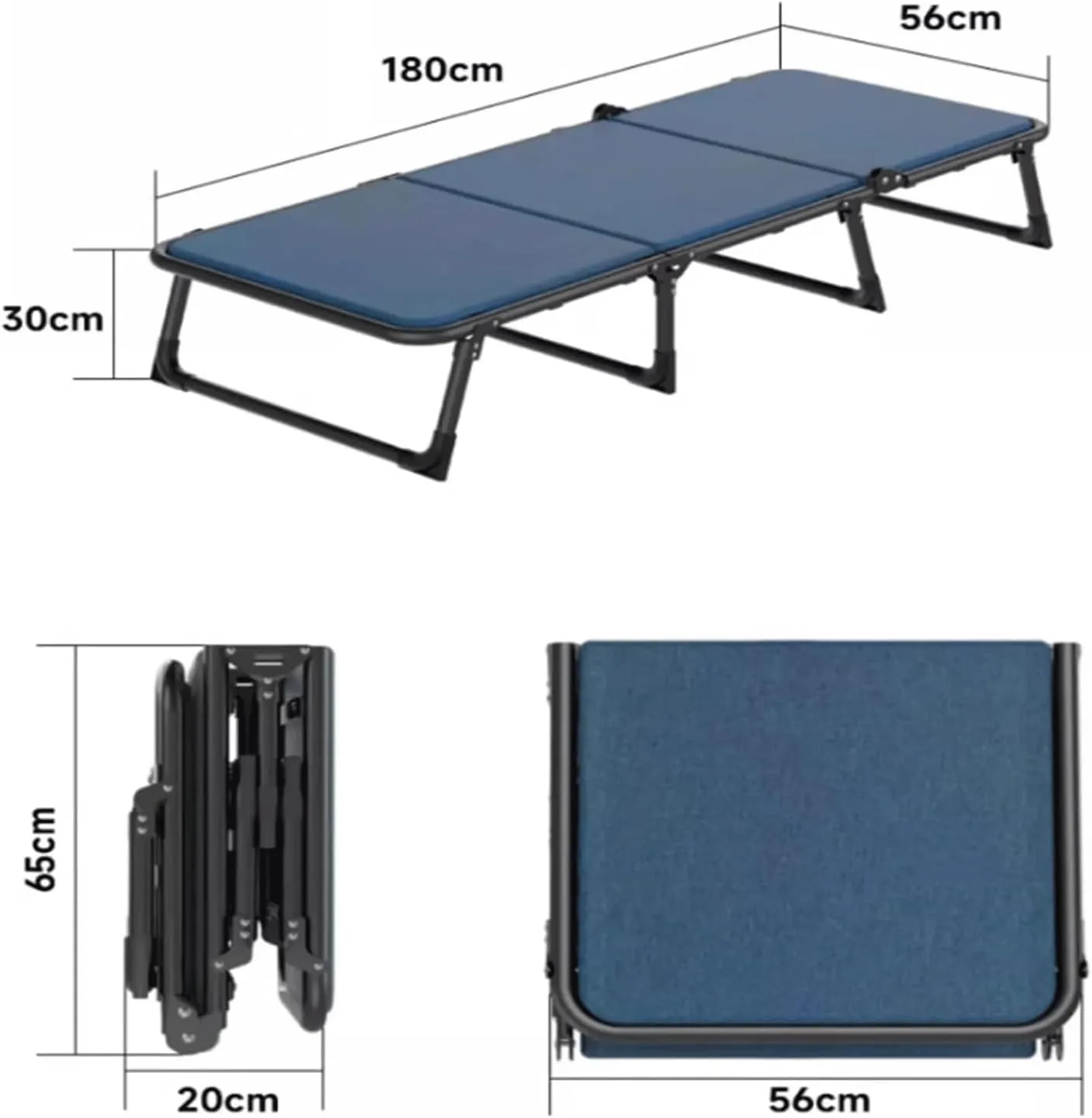 EYPKPL cots for Sleeping Portable Folding Bed 6 Position Adjustable Camping Cot W/Sponge Mattress Cots for Camping W/Pillow Load 200kg Lounge Chair Stretching Freely