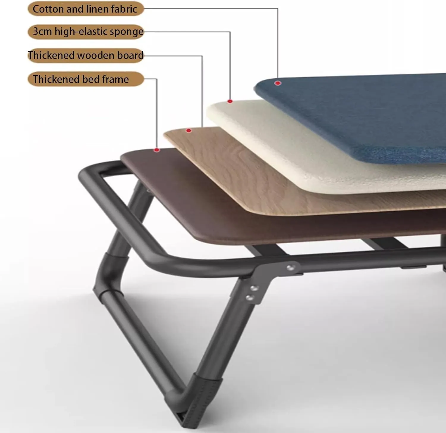 EYPKPL cots for Sleeping Portable Folding Bed 6 Position Adjustable Camping Cot W/Sponge Mattress Cots for Camping W/Pillow Load 200kg Lounge Chair Stretching Freely