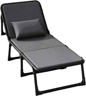EYPKPL cots for Sleeping Portable Folding Bed 6 Position Adjustable Camping Cot W/Sponge Mattress Cots for Camping W/Pillow Load 200kg Lounge Chair Stretching Freely
