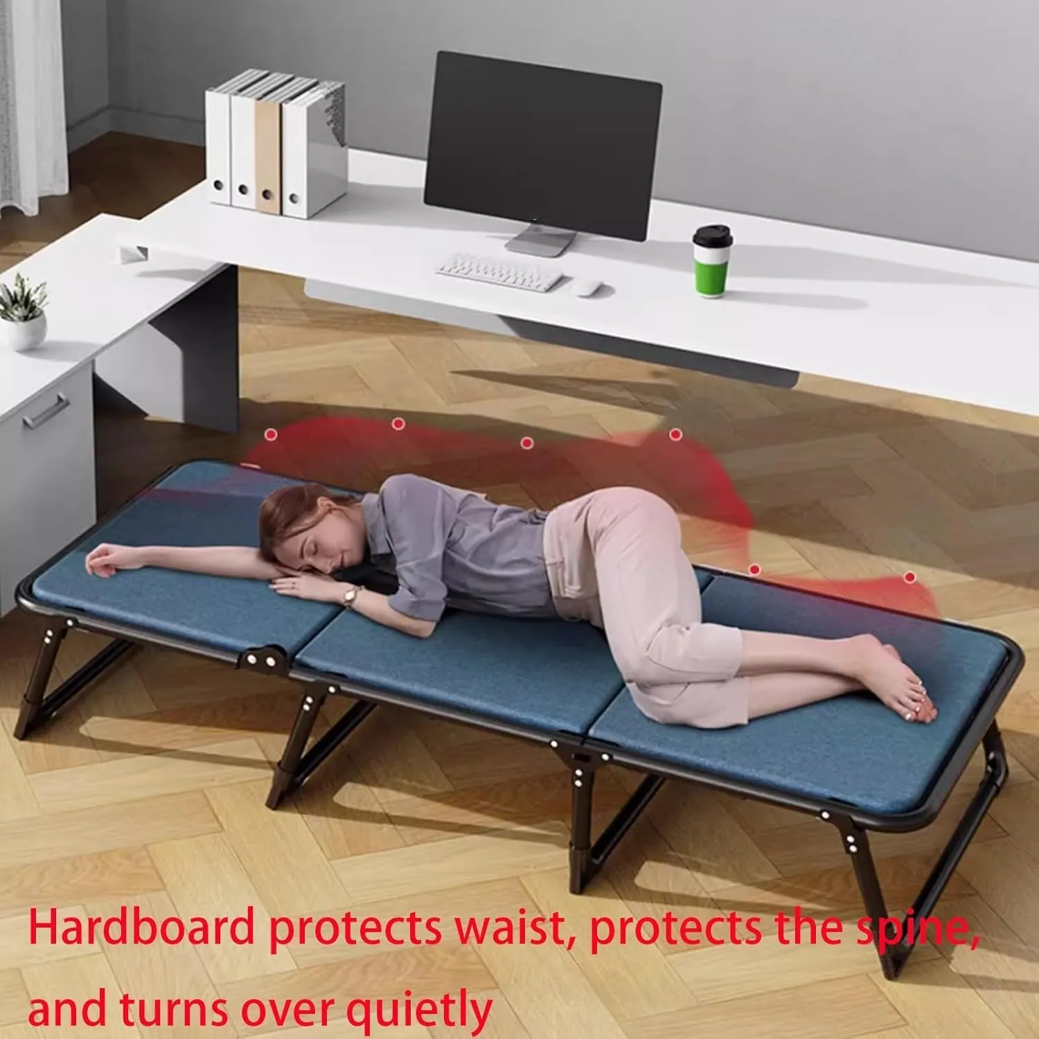 EYPKPL cots for Sleeping Portable Folding Bed 6 Position Adjustable Camping Cot W/Sponge Mattress Cots for Camping W/Pillow Load 200kg Lounge Chair Stretching Freely