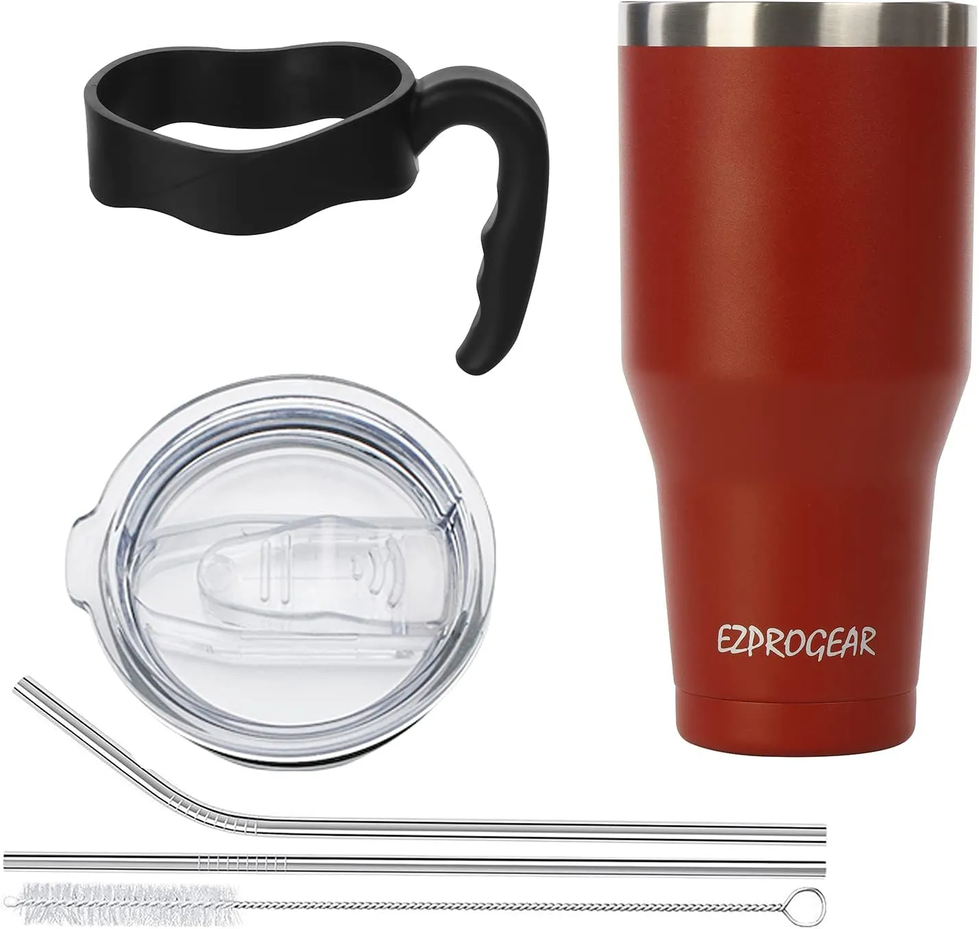Ezprogear 40 oz Tumbler with Handle Double wall Stainless Steel Mug (Cherry Tumbler)