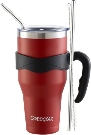 Ezprogear 40 oz Tumbler with Handle Double wall Stainless Steel Mug (Cherry Tumbler)