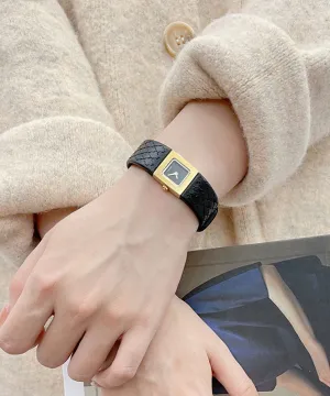 Fine Gold Leather Quartz Movement Waterproof Watches