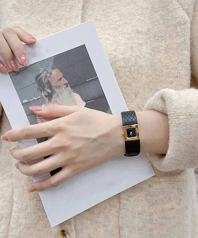 Fine Gold Leather Quartz Movement Waterproof Watches