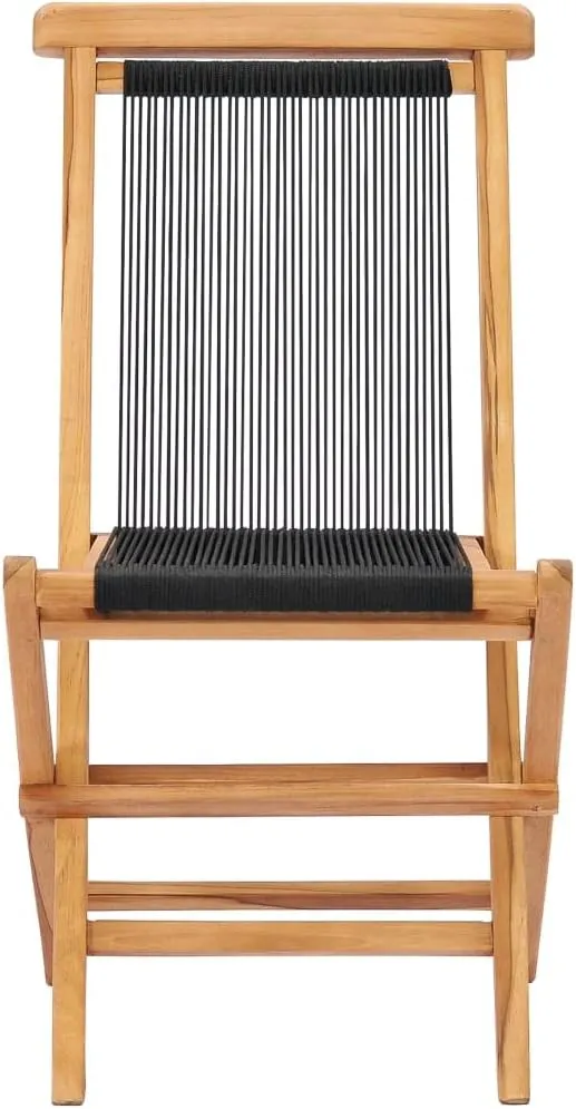 fire Pit Chairs,high Chair,Patio Furniture,Beach Chair,Folding Patio Chairs 2 pcs Solid Teak Wood and RopeFor Gardens, patios, Balconies