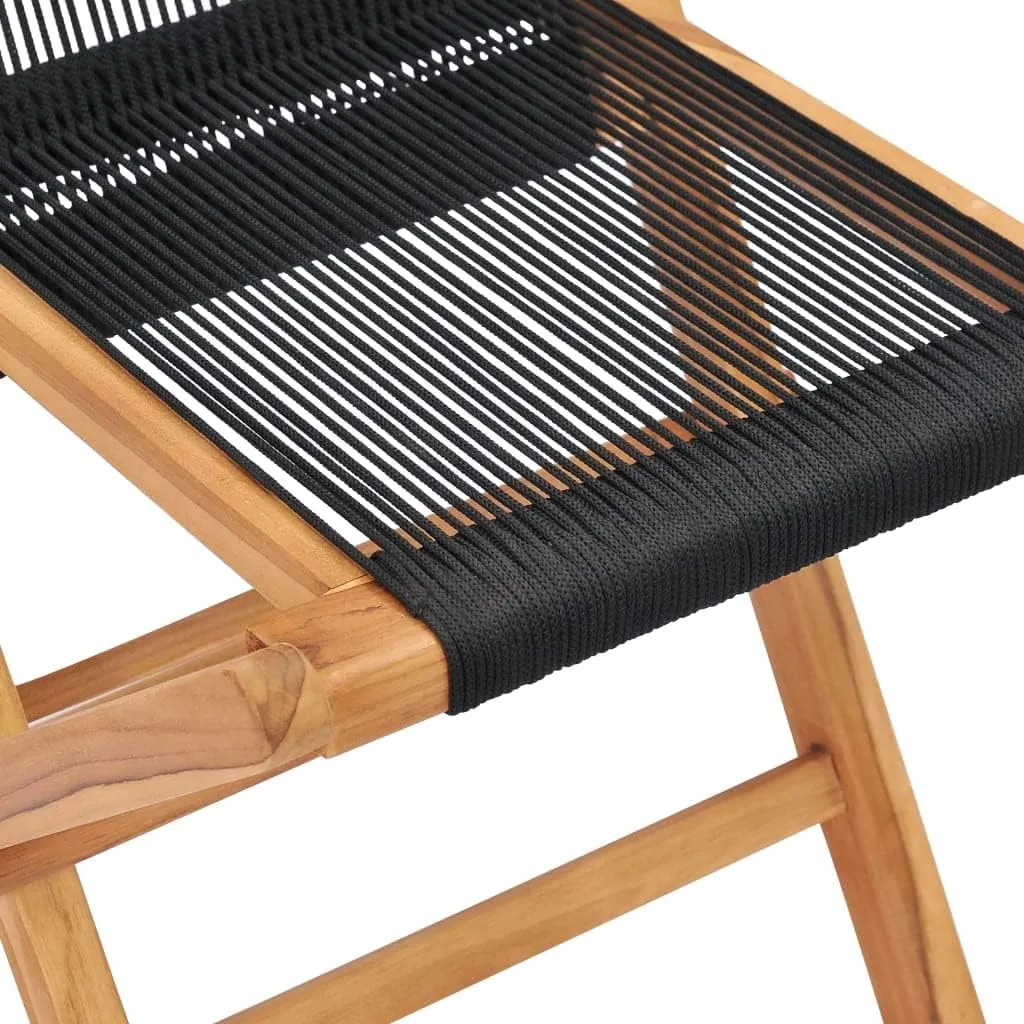 fire Pit Chairs,high Chair,Patio Furniture,Beach Chair,Folding Patio Chairs 2 pcs Solid Teak Wood and RopeFor Gardens, patios, Balconies