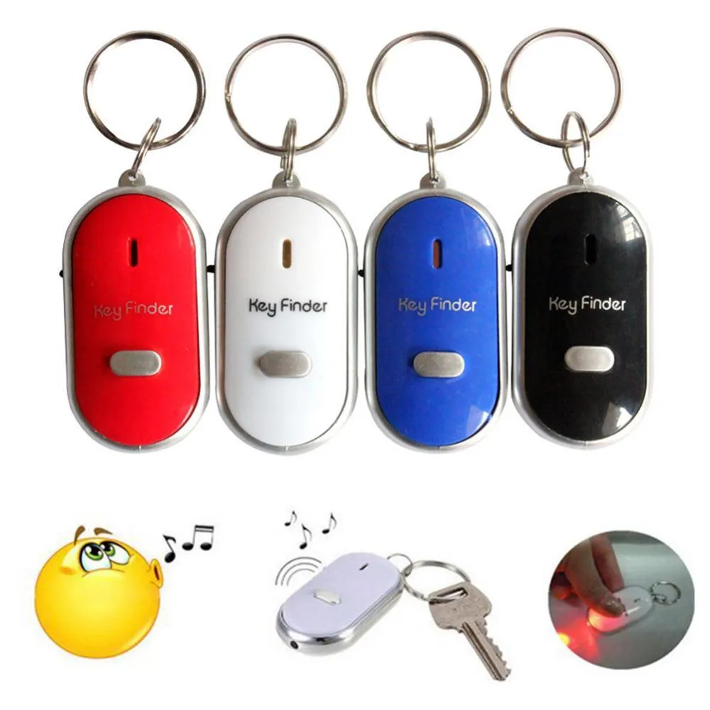 Flash & Sound Whistle Response Key Finder LED Keychain (3 pcs set)