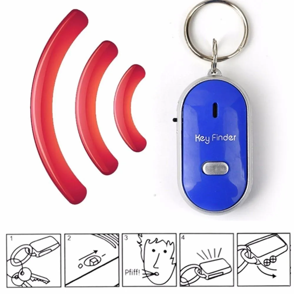 Flash & Sound Whistle Response Key Finder LED Keychain (3 pcs set)