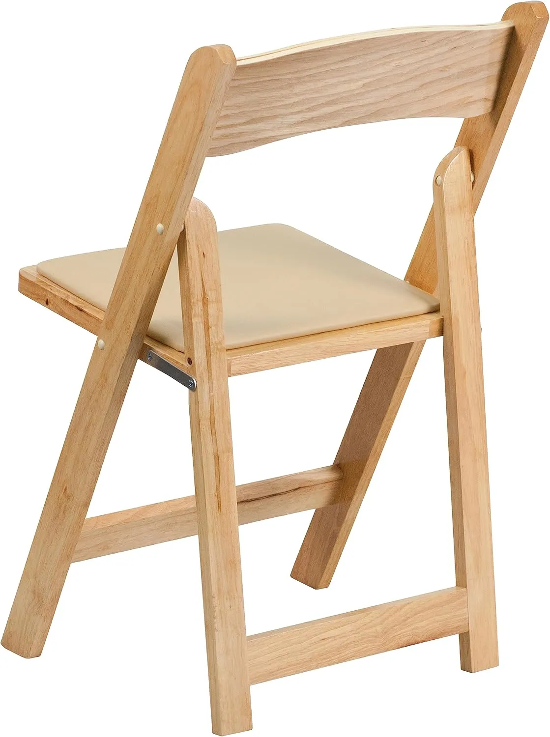 Flash Furniture Hercules Series Beechwood Folding Event Chairs with Padded Seats, Modern Wooden Folding Banquet Chairs, Set of 4, Natural