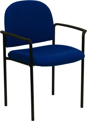 Flash Furniture Tiffany Comfort Navy Fabric Stackable Steel Side Reception Chair with Arms