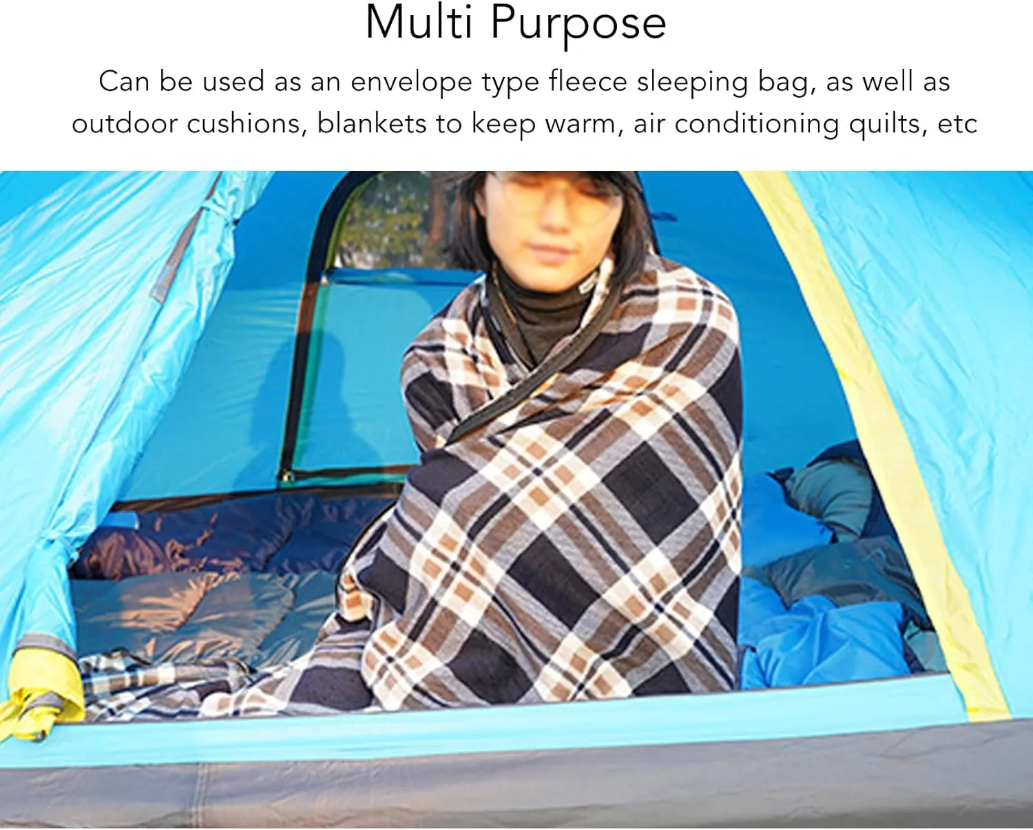 Fleece Sleeping Bag, Anti Pilling Comfortable Warm Sleeping Bag Liner, Skin Friendly Breathability Not Easy to Shrink Portable Fleece Sleeping Bag Liner, for Adults Outdoor