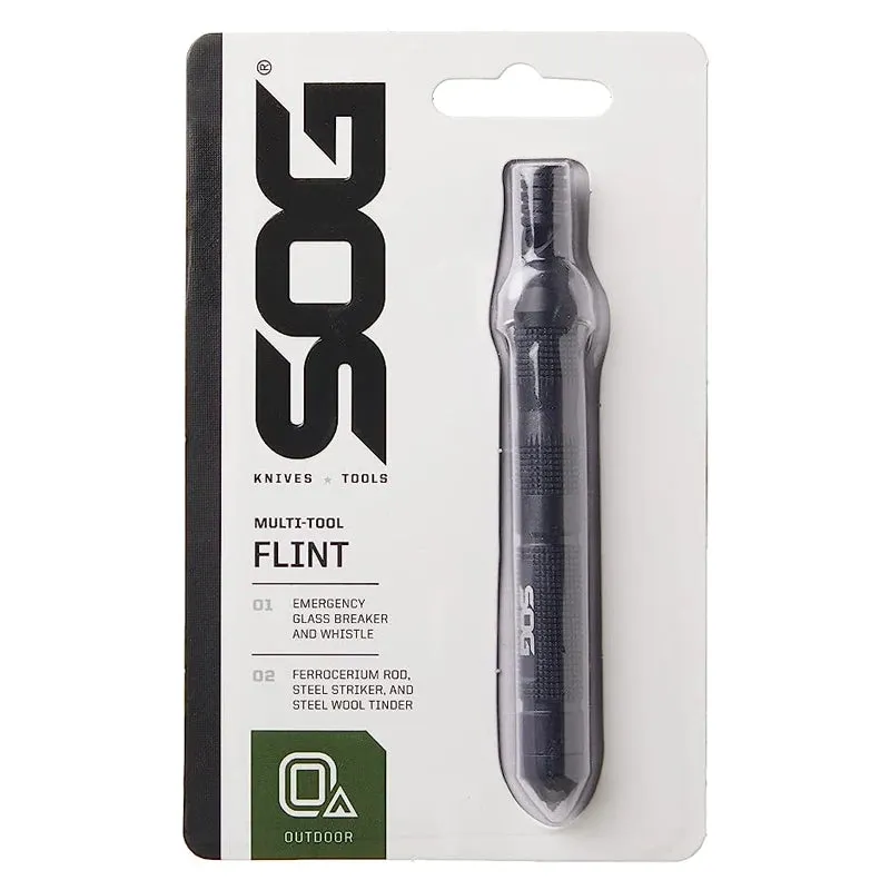 Flint Outdoor Survival Fire Starter Lighter - Mini Multitool EDC Pocket Self-Defense Keychain Tools - FT1001