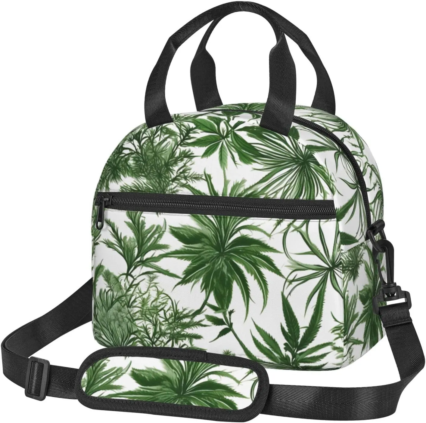 Flowering Herbs and Herbaceous Plants Insulated Lunch Bag Box - Versatile Leakproof Cooler Tote, Comes with Adjustable Shoulder Strap