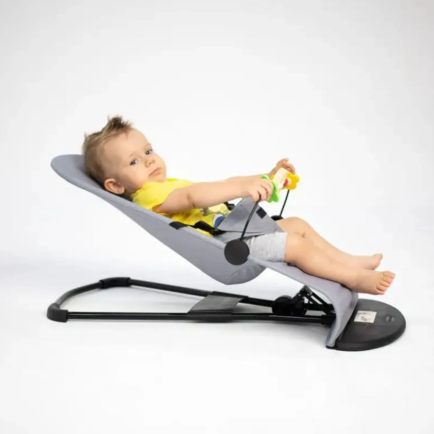 Foldable Baby Balance Bouncer | Newborn Rocking Chair With Toys | 0-1 Yr | Grey