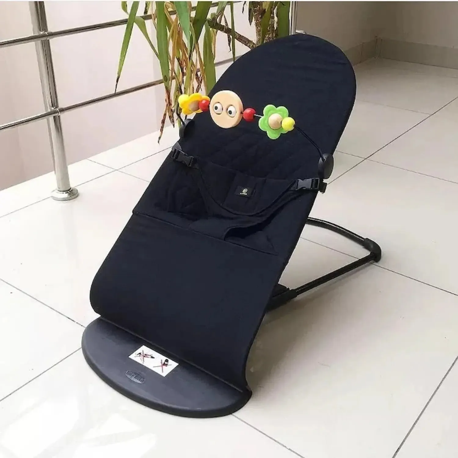 Foldable Baby Balance Bouncer | Newborn Rocking Chair With Toys | 0-2 Yr | Black