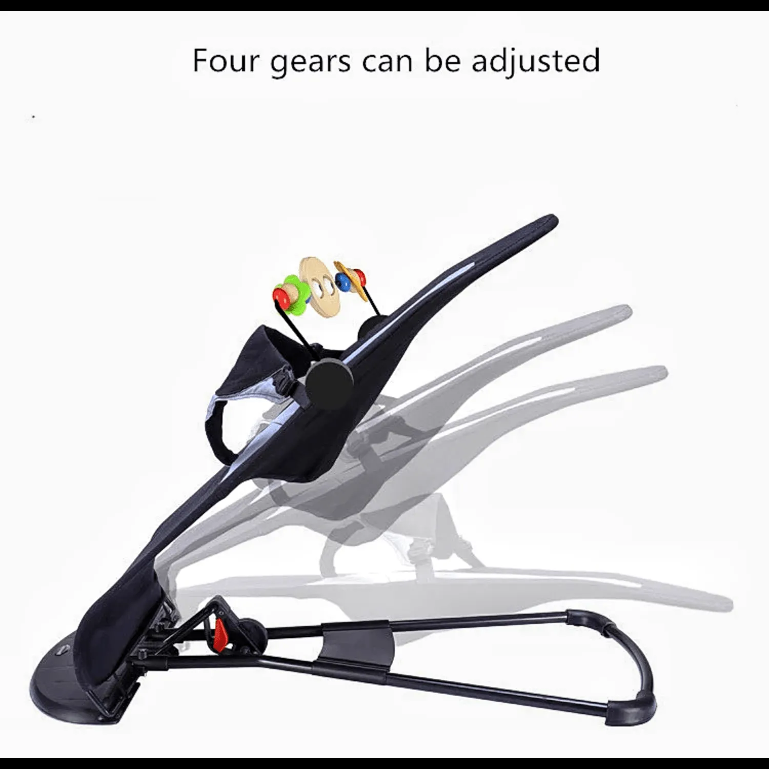 Foldable Baby Balance Bouncer | Newborn Rocking Chair With Toys | 0-2 Yr | Black