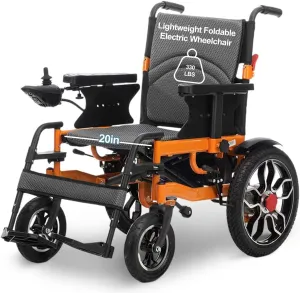 Foldable Electric Wheelchairs For Adults,Lightweight Intelligent Power Wheelchair with 20in Wider Seat, 2*250W Motor Durable All Terrain Motorized Wheelchair,Compact Portable Wheelchairs for Seniors