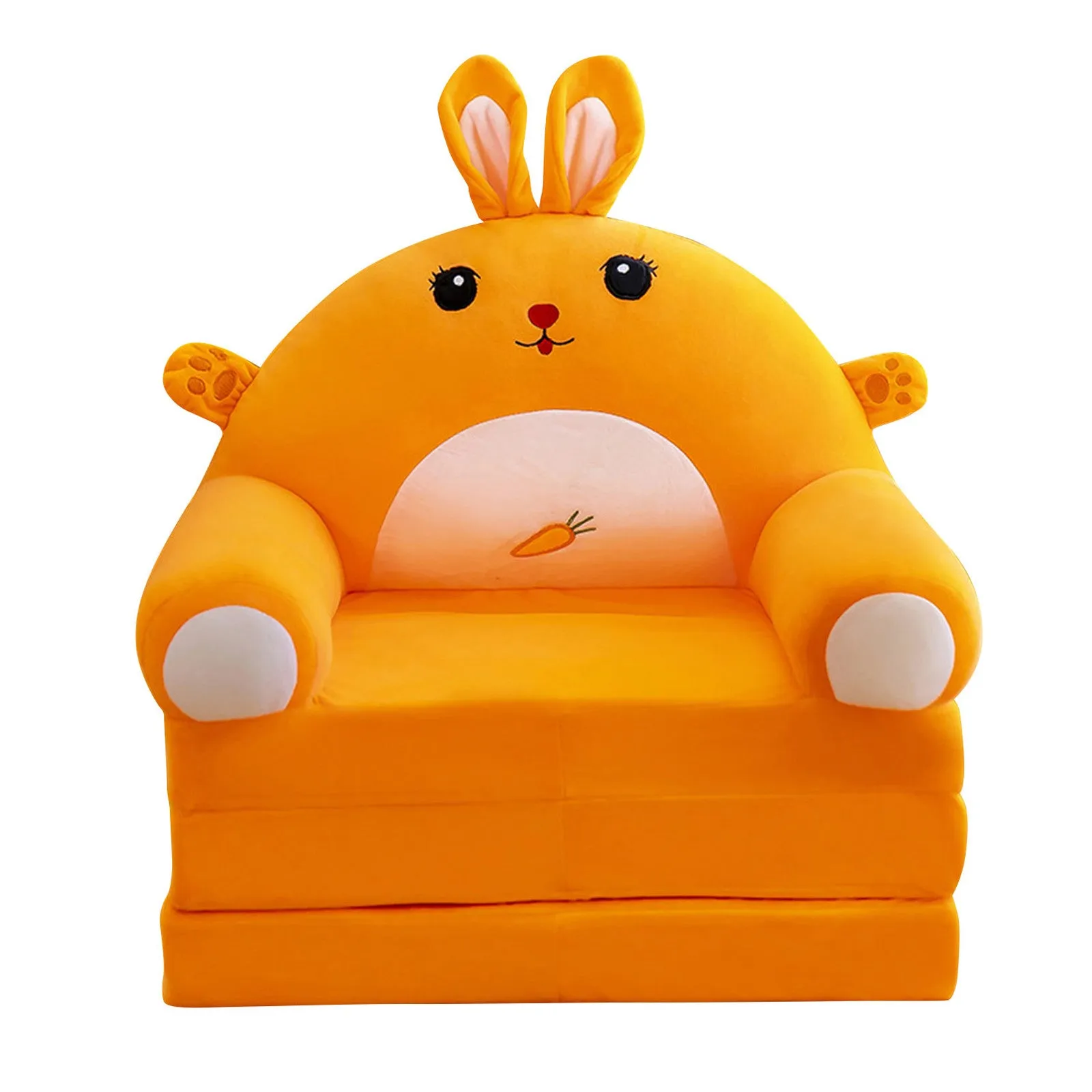 Foldable Kids Plush Sofa Chair – 2-in-1 Cute Cartoon Armchair & Lazy Seat (Cover Only)